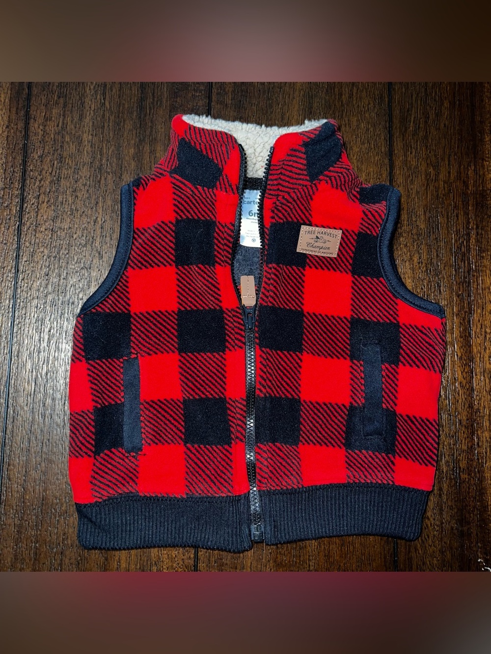 Carter’s Baby Red Buffalo Plaid Vest 6 Months